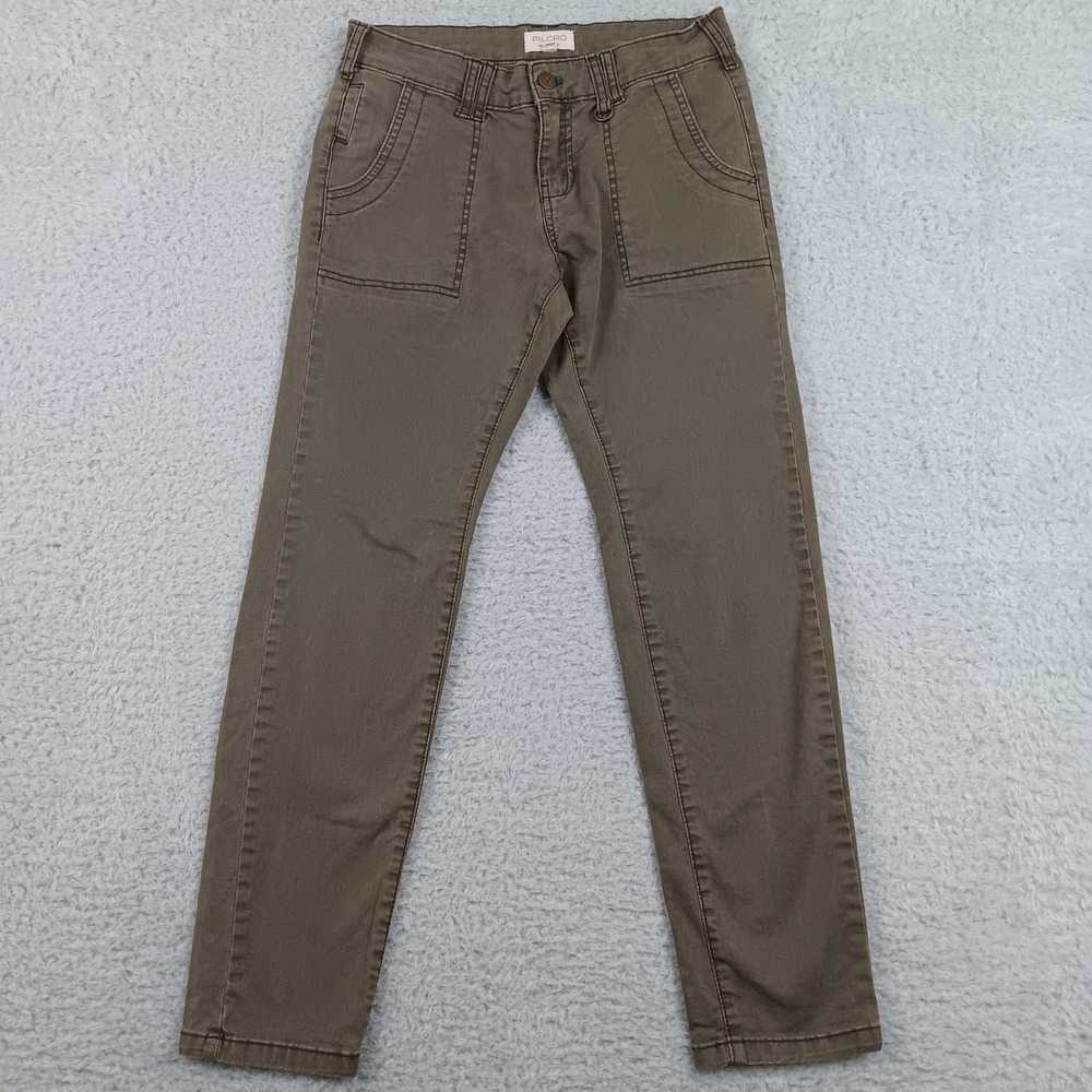 Pilcro Pant Skinny Cargo Women 26 Brown Stretch Twill Patch Pocket JFT-2306-0001